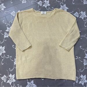 Aritzia Wilfred Blanchard Linen Blend Sweater in Yellow Sz XS
